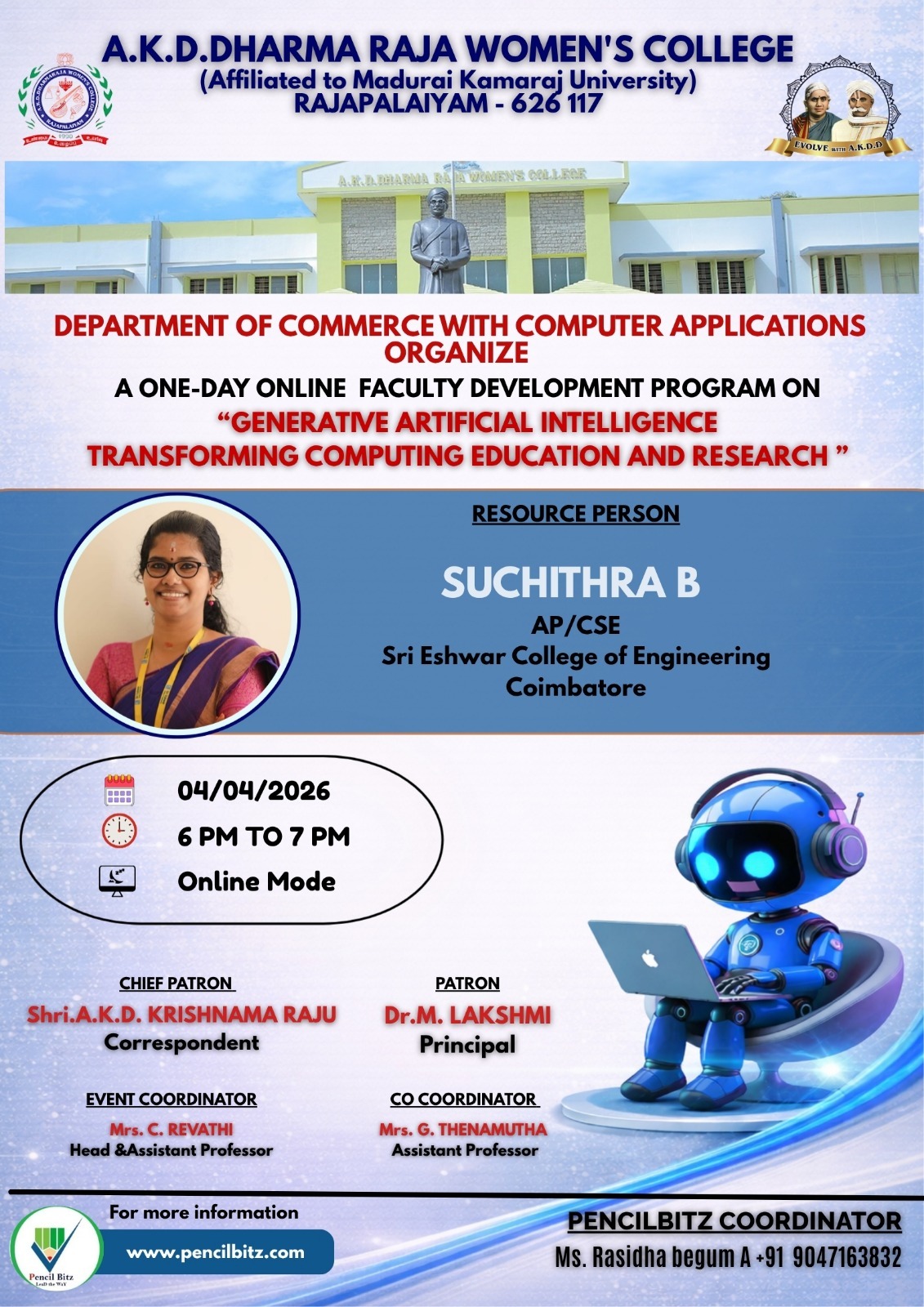  A.K.D.Dharma Raja Womens College 