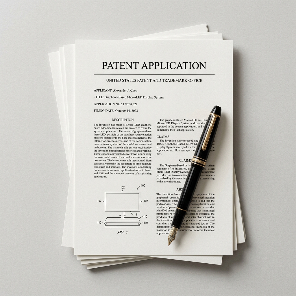 Patent Application Mockup and Pen